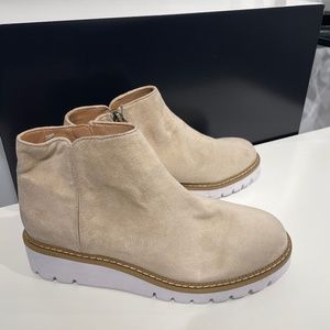 Beige Suede Sneaker Boots